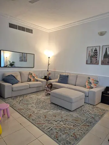 Ikea light baige kivik sofa set with foot stool