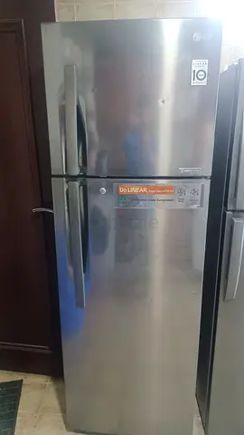 LG Top Freezer Refrigerator - 2 Door, Stainless Steel (Good Working Condition) Less cooling
