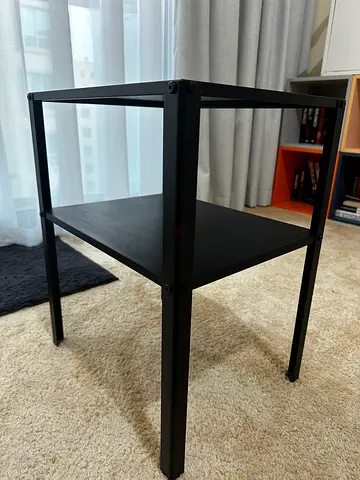 Two IKEA black bed side table 42*34 cm