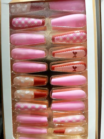 Set of Pink Press-On False Nails — New, Various Sizes Different colours available
