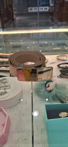 Burberry leather belt with silver buckle