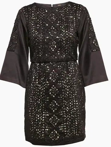 Maje dress Black Embellished Satin size M