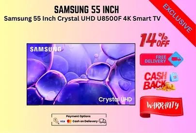 Samsung 55 Inch Crystal UHD U8500F 4K Smart TV 55U8500F-FREE DELIVERY-WARRANTY