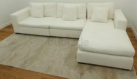 Very comfortable marina home white color lshape sofa