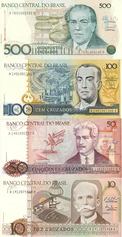 BRAZIL BANKNOTE SET 1986-1988