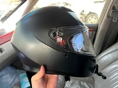 Matte Black Full-Face Motorcycle Helmet - Good Condition