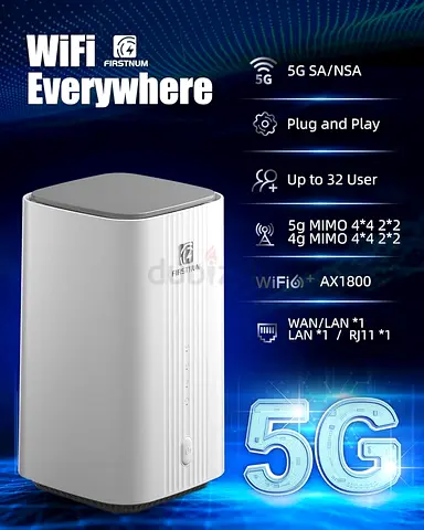 C4 5G CPE Router with Sim Card Slot, 5G Mobile WiFi LTE CAT19 1800Mbps