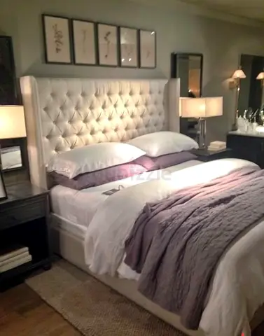 Modern Bedframe in stylish design fully customisable king size in soft Fabric storage can be install