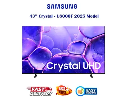 Samsung 43 Inch Crystal 4K Smart TV - 43U8000F 2025 Model - FREE DELIVERY - WARRANTY