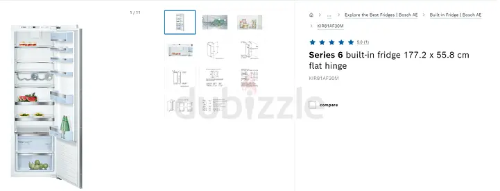 NEW Built-in Series 6 Refrigerator 177.2cm (Integrated) - White