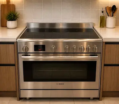 Bosch Stainless Steel Electric Range with Ceramic Hob and Oven - Good Condition