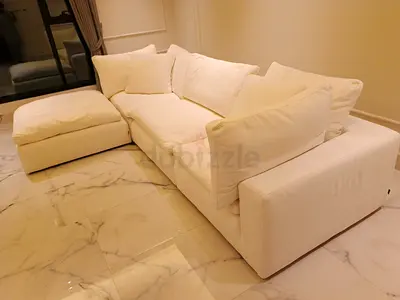 Marina home cloud feather 🪶 filled modular sofa with ottoman very comfortable