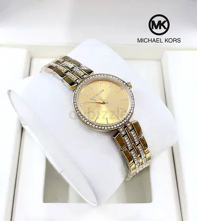 Michael Kors Gold-Tone Womens Watch with Crystal Accents
