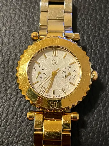 Gold-tone Gc womens wristwatch, working condition