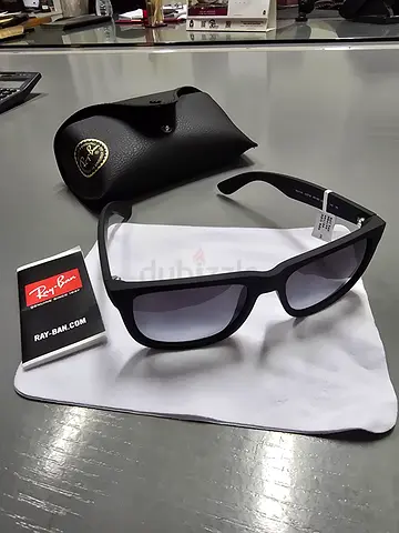 Ray-Ban mens black rectangular sunglasses with case