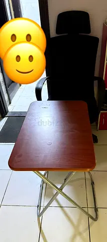 Urgent selling on less price please.Foldable Wooden Table with Office Chair (Used)