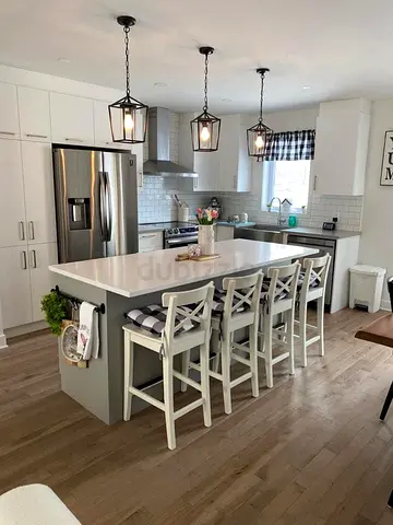 Modern Kitchen Island Quartz Top  Storage