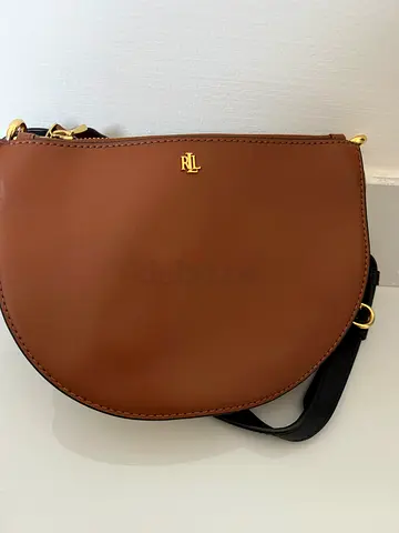 Ralph Lauren Sutton 22 half moon leather cross body