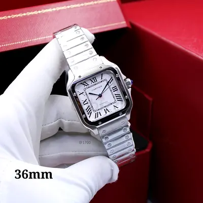 Cartier Santos-style 36mm Stainless Steel Watch