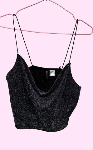 HM Divided Shimmer Crop Top