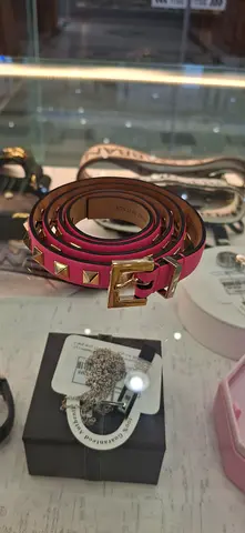Valentino Garavani Rockstud Pink Leather Belt