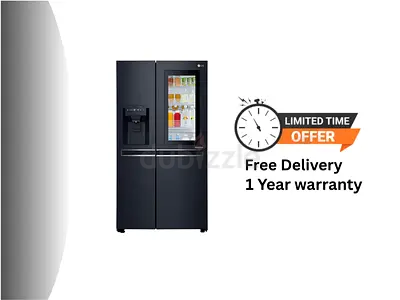 LG 761L Side by Side Refrigerator InstaView Door-in-Door Matte Black ThinQ GR-X337CQAL