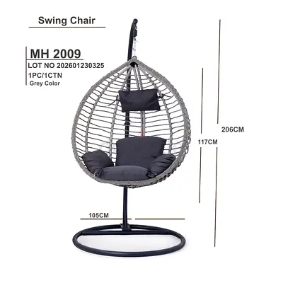 Brand New Grey Hanging Egg Swing Chair Heavy Duty For Sale