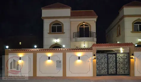 For sale, a villa in Ajman Al Yasmeen, 5 master rooms, a Majles room, a hall, maid room, freehold for all nationalities, Installment with out