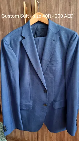 Custom Blue Mens Suit Size 40R