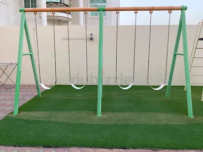 Metal Frame Four-Seat Outdoor Swing Set - Good Condition