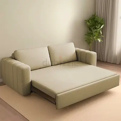 Comfortable Modern Beige Sofa Bed