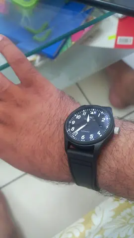 Mens Black Watch-style Automatic Wristwatch on Rubber Strap