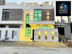 Luxury villa for sale in Al Helio, Ajman | 5 master bedrooms | Near Sheikh Mohammed Bin Zayed Road |