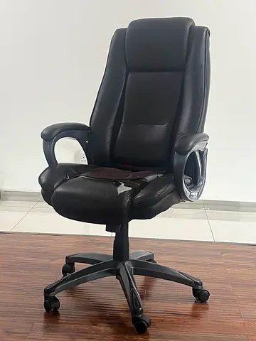 Brown ergonomic office chair with wheels