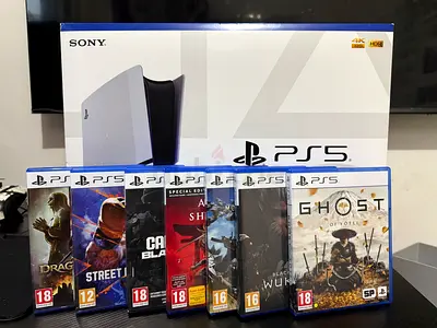 Sony PlayStation 5 Console with 7 PS5 Games - Excellent Condition