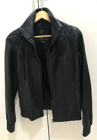 Vintage genuine leather bikers jacket from Stradivarius S size