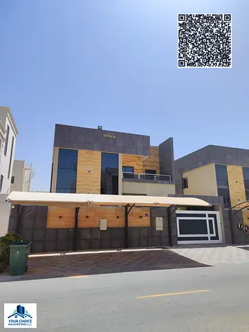 فيلا للإيجار، طابق أرضي + طابق أول، 4 غرف نوم + غرفة للخادمة، سعر الإيجار 100 ألف درهم إماراتي، في منطقة الزاهية، عجمان، الإمارات العربية المتحدة.