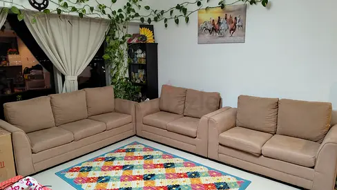 Brown Sofa Set 3 seater + 2 seater + 2 seater