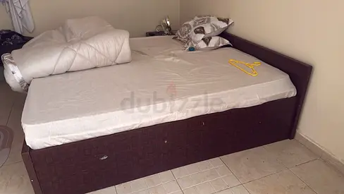 Modern Dark Brown Double Bed Frame