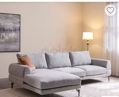 Light Grey L-shaped 3-seater Sofa with Chaise - Good Condition