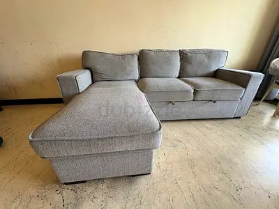 Home Center Captus-3 Light Grey L-Shaped 3-Seater Sofa with Chaise