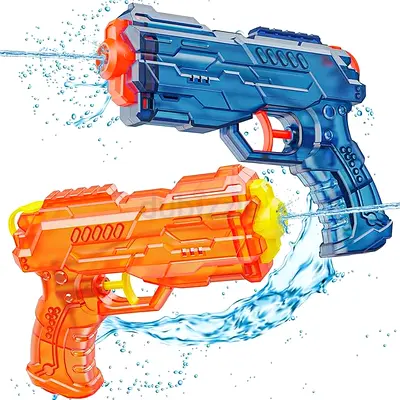 Kids Water Blaster Gun — Blue  Orange, Lightweight Summer Toy