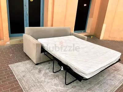 Like A New Condition High Quality West elm two seater sofa bed with mattress