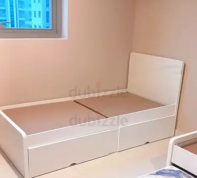 Brand New White Single Bed with Storage Drawers