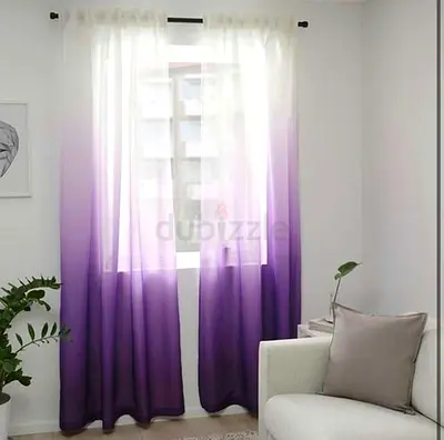 Pair of Ombre Purple Sheer Curtains - 2 Panels