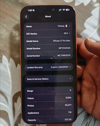 Iphone 17 Pro max 512 gb in Warranty