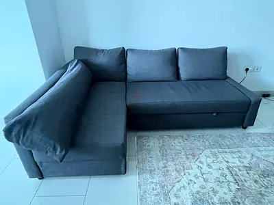 Grey L-shaped Corner Sofa / Sectional - Good Condition