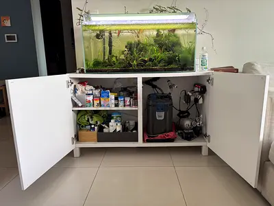 Fish Tank with Cabinet, Oase Canister Aquarium Filter with CO2 Regulator and Accessories