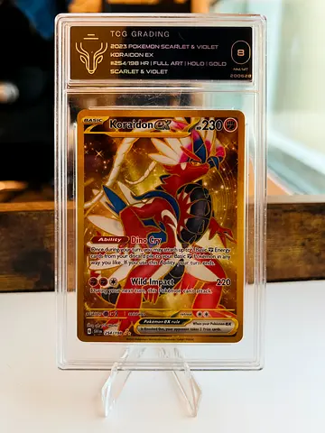 Pokemon Koraidon ex Full Art Gold Holo Graded 8