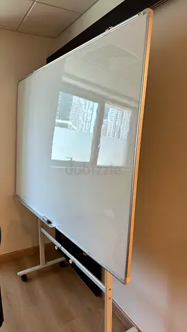 Large Mobile Whiteboard on Wheels – Good Condition